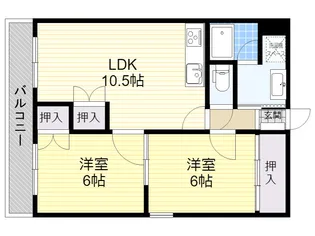 シャンテ西川2【2階】の間取り