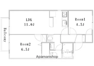 セジュール森町【205号室】の間取り