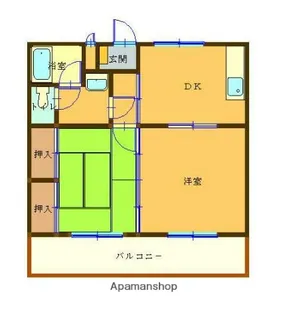 第2宗コーポB棟【1階】の間取り