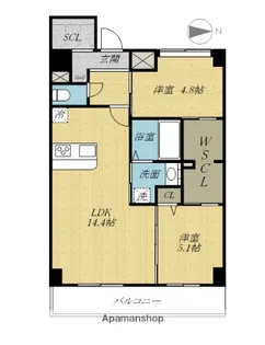 スカイメゾン新町【1001号室】の間取り