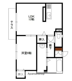 スリーゼハイツ王子B棟【2階】の間取り