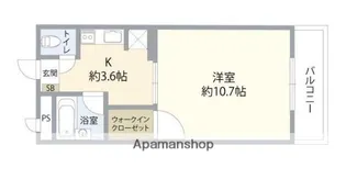 ビューパレス猪野【3階】の間取り