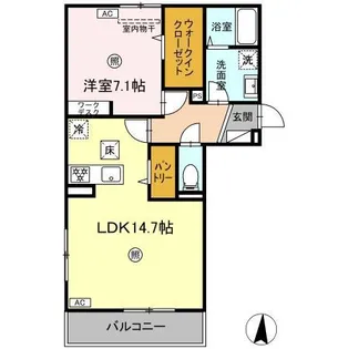 DーROOM長浜【1階】の間取り