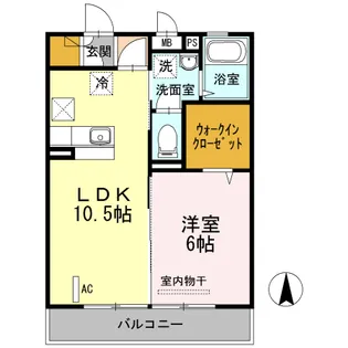 セジュール参番館【102号室】の間取り