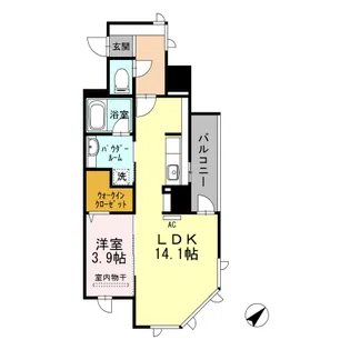 アルカーサル大道【4階】の間取り