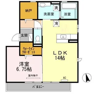 ヴォンエルフ古国府 D棟【3階】の間取り
