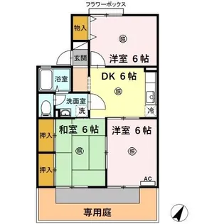 クレール皆春 B棟【1階】の間取り