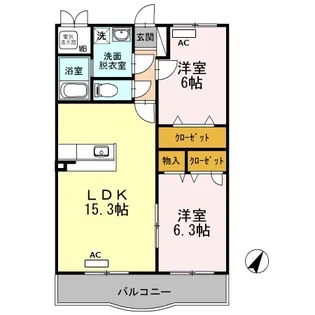 マリベールはさま【2階】の間取り