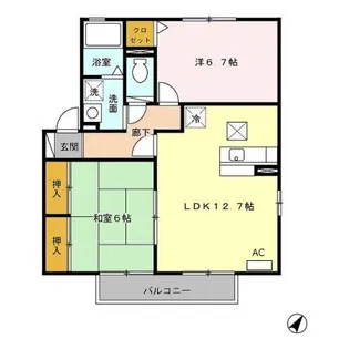 サン カルチェあいおい E【1階】の間取り