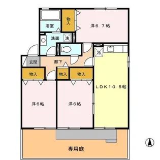 コンフォール花園 B【1階】の間取り