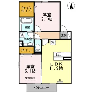 グレイス賀来 B棟【2階】の間取り