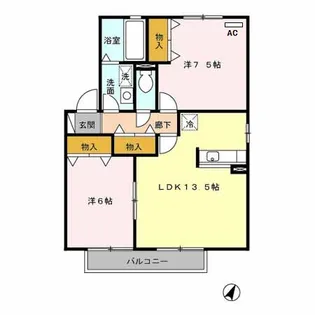 ウィルモア蓮 B棟【2階】の間取り