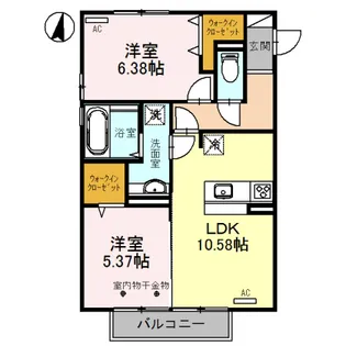 コンフォートTⅢ【206号室】の間取り