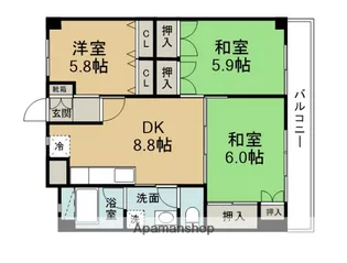 東浜コーポ【202号室】の間取り