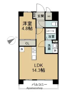 グランアレズ萩原【2階】の間取り
