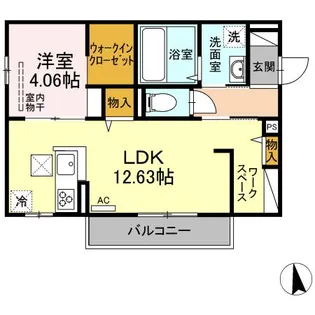 ミーティア皆春【1階】の間取り
