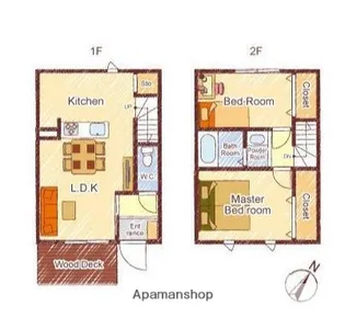 ヴェール小池原【1号室】の間取り