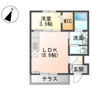 1LDKの間取り画像