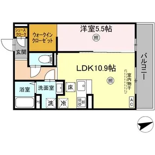 ヴェルシオール リアン【1階】の間取り