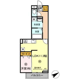 マンダリンフィールド【3階】の間取り