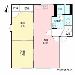 ディアスメディオ B棟【101号室】の間取り