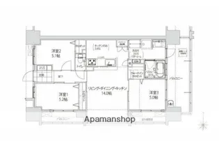 アルファステイツ大手町【12階】の間取り