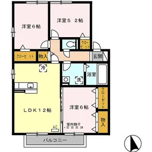 ポワール・M A棟【2階】の間取り