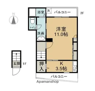 利光アパート【201号室】の間取り
