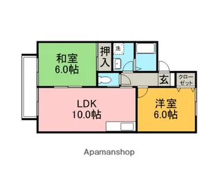 ボヌール森岡【203号室】の間取り