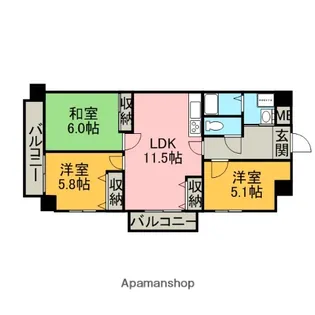 日生ロイヤルマンション上宗方【917号室】の間取り