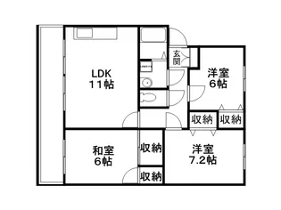 上野の杜ハイツ【A102号室】の間取り
