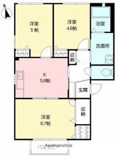 ドルチェ【B201号室】の間取り
