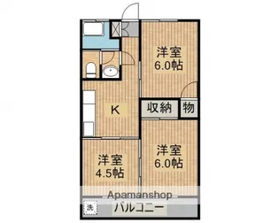 コーポ富士【206号室】の間取り