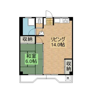 かめやビル【502号室】の間取り