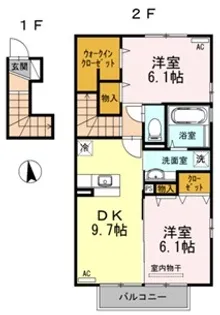 シェルト下川東【2階】の間取り
