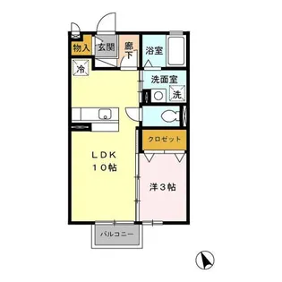 セジュール・希らら【2階】の間取り