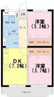 エスポワールはるか【1階】の間取り
