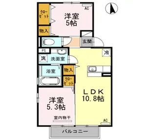 ボーン恵 B棟【2階】の間取り