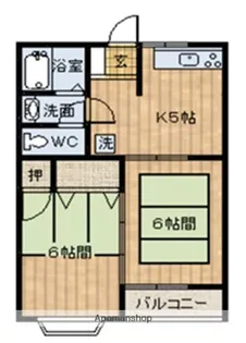 コーポワカマツ【208号室】の間取り