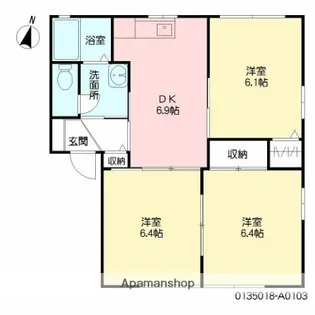 グリーンゲーブルス 壱番館【103号室】の間取り