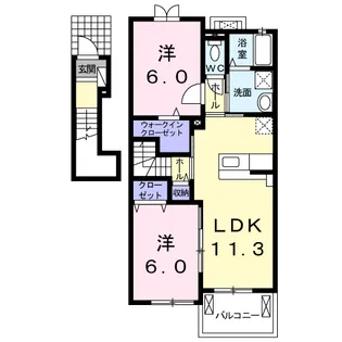 プリムローズ・ガーデン【2階】の間取り