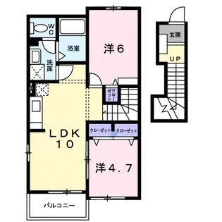 リオ・ラド・パティオ B【2階】の間取り