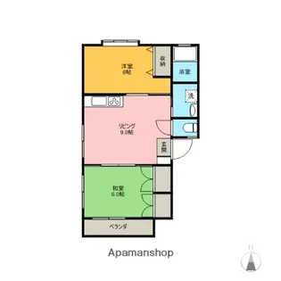 ハッピー宮丸ハイツA棟【202号室】の間取り