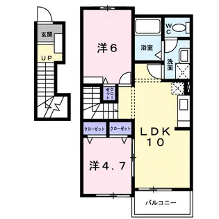 ヴィラパークサイド【2階】の間取り