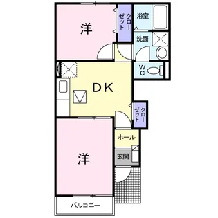 プリムローズヴィラD【1階】の間取り