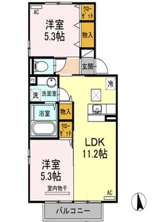プランドールM【2階】の間取り