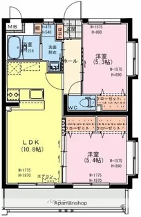 キートス グランデ 天神【5階】の間取り