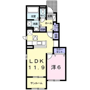 メゾン・ブラン【1階】の間取り
