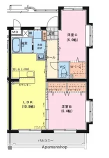 オーシャンハイツ参番館【303号室】の間取り