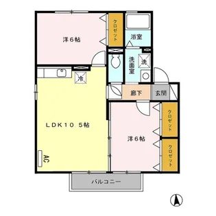 フローラルビレッジ Ⅵ番館【2階】の間取り